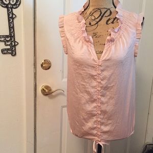 LOFT DUSTY ROSE SLEEVELESS BLOUSE SZ XS